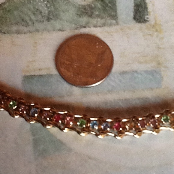 7in multi pastel color costume tennis bracelet🌺🌺 - Picture 5 of 8